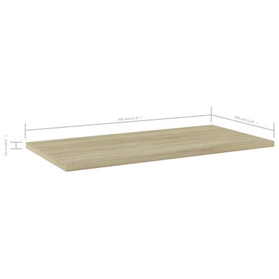 vidaXL Bookshelf Boards 8 pcs Sonoma Oak 60x30x1.5 cm Engineered Wood