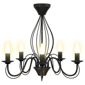 vidaXL Chandelier E14 Metal Antique Black &Oslash; 52 x 47 cm