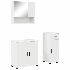 vidaXL Bathroom Furniture Set 3 pcs White Engineered wood & Metal
