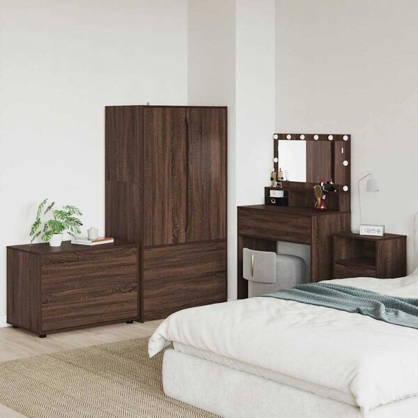 vidaXL Storage Cabinet Brown Oak 80 x 48 x 57 cm Engineered Wood