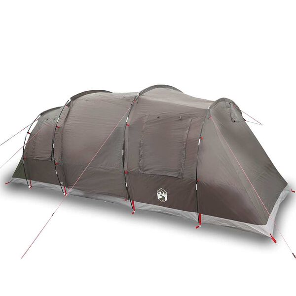 vidaXL Family Tent Tunnel 6-Person Brown Waterproof