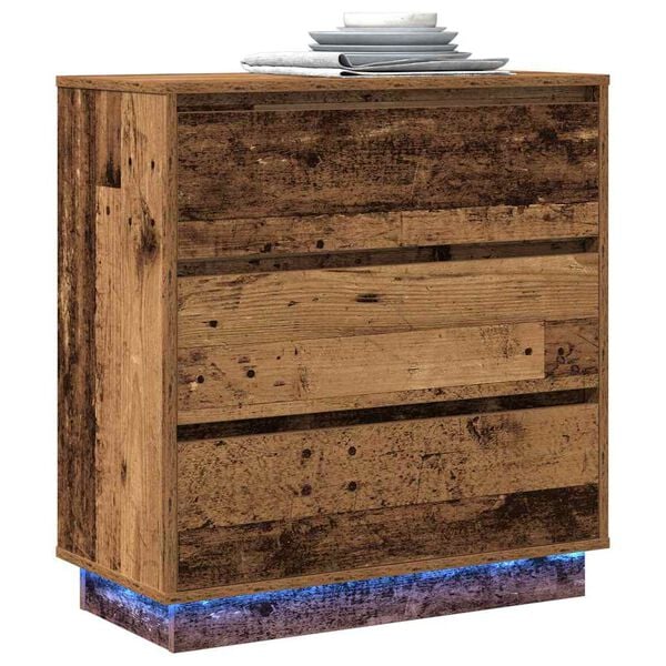vidaXL Bedside Cabinet Old Wood 71 x 34.5 x 75 cm Engineered wood