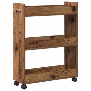 vidaXL Cabinet with Wheel Old Wood 60 x 22 x 79 cm