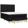 vidaXL Box Spring Bed with Mattress Black 140x200 cm Fabric