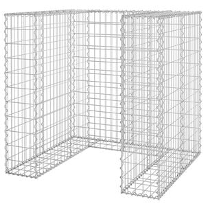 vidaXL Gabion Wall for Garbage Bin Galvanised Steel 110x100x110 cm