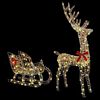 vidaXL Reindeer Pull Sleigh Warm white 70 x 26 x 129 cm PET