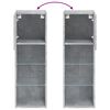 vidaXL TV Cabinets with LED Lights 2 pcs Concrete Grey 30.5x30x90 cm
