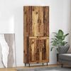 vidaXL Highboard 2 pcs Old Wood Engineered Wood and Glass