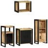 vidaXL Bathroom Furniture Set with Shelf 4 pcs Brown Solid Mango Wood