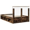 vidaXL Bed Frame Smoked Oak 120 x 200 cm Solid Pine Wood