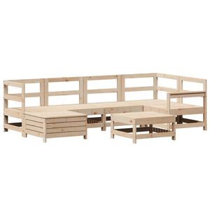 vidaXL 7 Piece Garden Sofa Set Solid Wood Pine