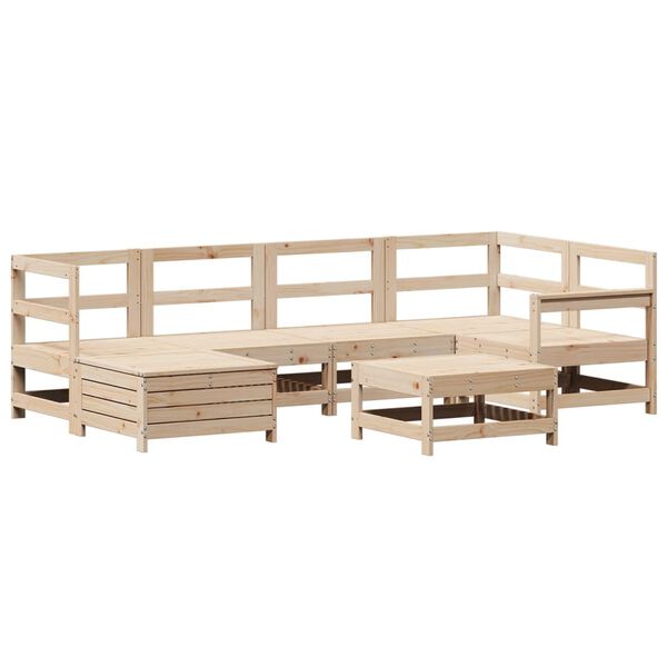 vidaXL 7 Piece Garden Sofa Set Solid Wood Pine