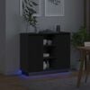 vidaXL LED Sideboard Black Oak 90 x 32 x 75 cm Engineered Wood