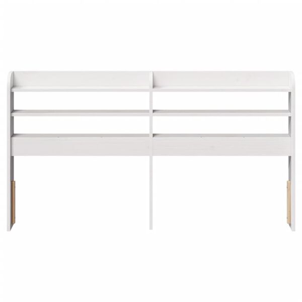vidaXL Headboard with Shelves White 150 cm Solid Wood Pine