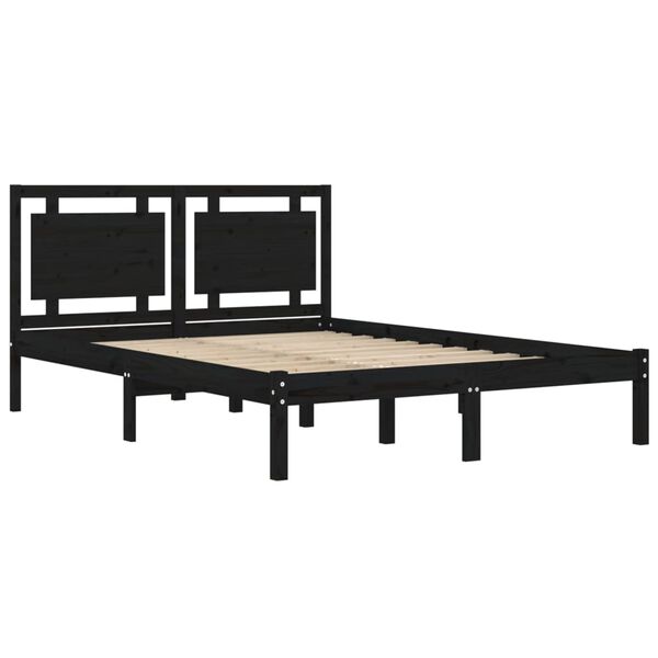 vidaXL Bed Frame without Mattress Black 200x200 cm Solid Wood