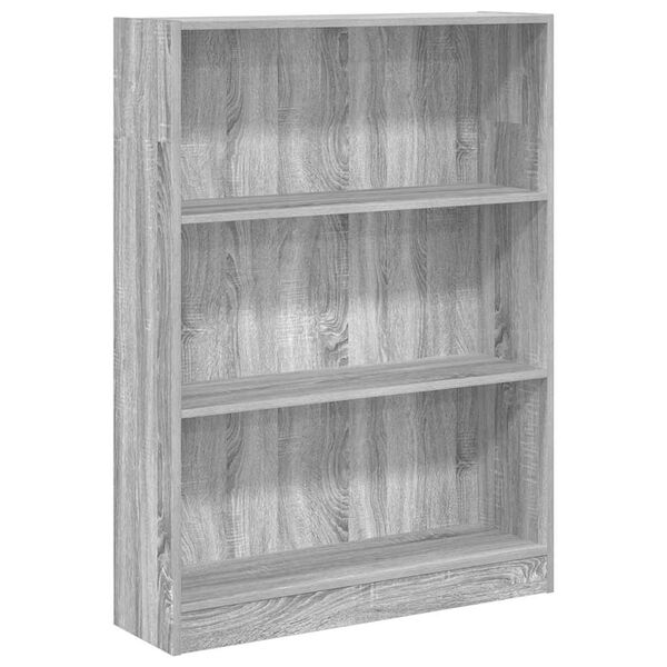 vidaXL Bookcase Grey Sonoma 80x24x109 cm Engineered Wood