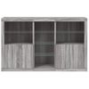 vidaXL Sideboard with LED Lights Grey Sonoma 162x37x100 cm