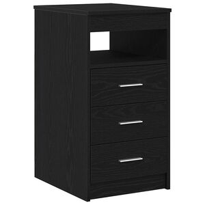 vidaXL Drawer Cabinet Black Oak 40x50x76 cm Engineered Wood