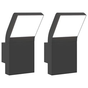 vidaXL Outdoor LED Wall Lights 2pcs Black Die-cast Aluminium