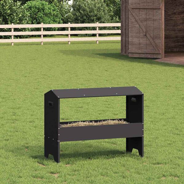 vidaXL Livestock Feeding Trough Black 79 x 35 x 62 cm