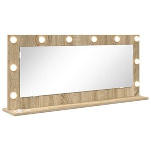 vidaXL Vanity Mirror with LED Strip Lights Sonoma Oak 100 x 45 x 18 cm