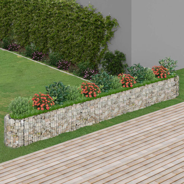 vidaXL Gabion Raised Bed Galvanised Iron 470x50x50 cm