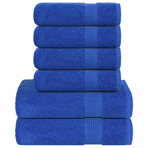 vidaXL 6 Piece Towel Set "FROGN" Blue 360 gsm
