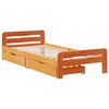 vidaXL Bed frame without Mattress Wax Brown 75x190 cm Small Single Solid Wood Pine