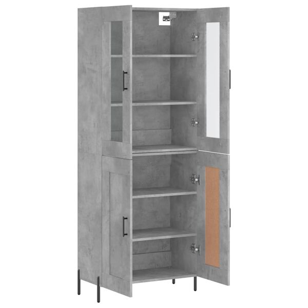 vidaXL Highboard Concrete Grey 69.5x34x180 cm Engineered Wood