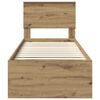 vidaXL Bed Frame Artisian Oak 75 x 190 cm Solid Pine Wood
