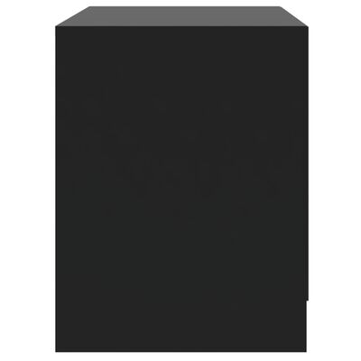 vidaXL Bedside Cabinet Black 45x34.5x44.5 cm Engineered Wood