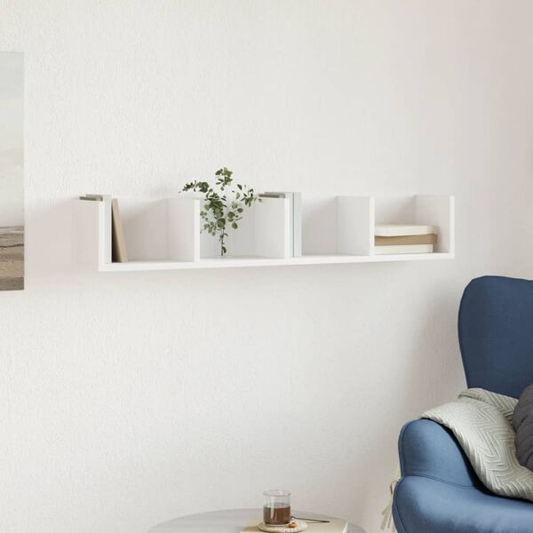 vidaXL Wall Cabinet White 99x18x16.5 cm Engineered Wood