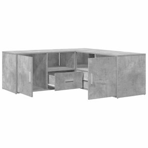 vidaXL Corner Cabinet Concrete Grey 200x40x45 cm Engineered Wood