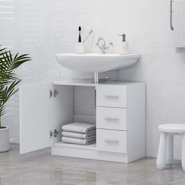 vidaXL Sink Cabinet White 63x30x54 cm Engineered Wood