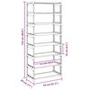 vidaXL Shoe Rack 8-Tier Grey 54x28x124 cm Non-woven Fabric