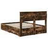 vidaXL Bed Frame with Drawer Smoked Oak 150 x 200 cm Engineered Wood