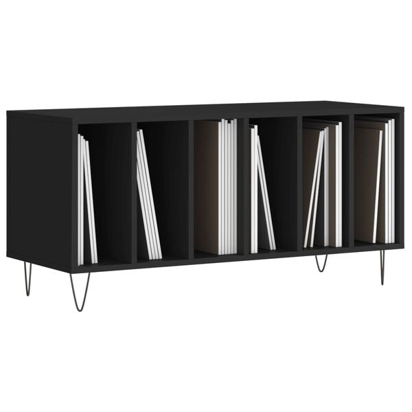 vidaXL Record Cabinet Black 100x38x48 cm Engineered Wood