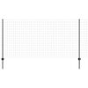vidaXL Euro Fence with Post 25 x 1.2 m PVC-Coated Steel Grey Mesh