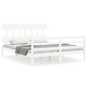 vidaXL Bed Frame without Mattress White 160x200 cm Solid Wood