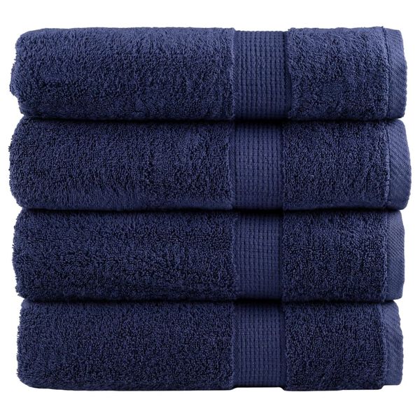 vidaXL Premium Bath Towels "SOLUND" 4 pcs Navy Blue 100x150 cm 600 gsm