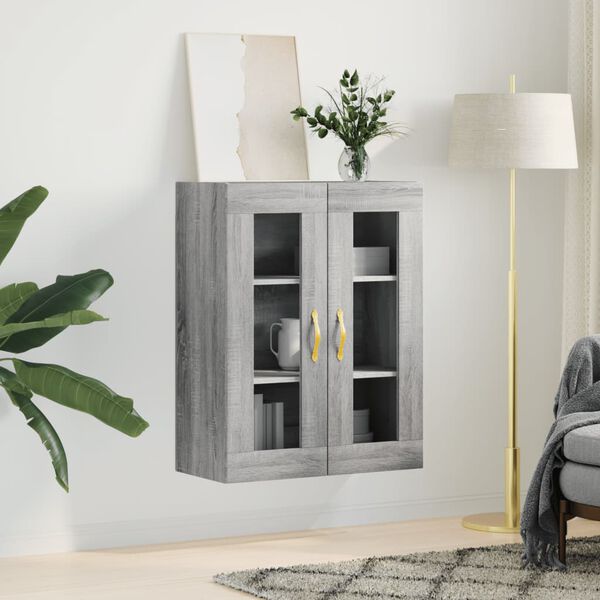 vidaXL Wall Mounted Cabinet Grey Sonoma 69.5x34x90 cm
