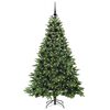 vidaXL Artificial Christmas Tree with 300 LEDs Green 180 cm PE and PVC