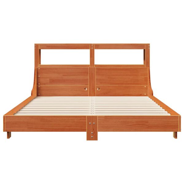 vidaXL Bed Frame without Mattress Wax Brown 160x200 cm Solid Wood Pine