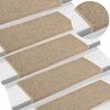 vidaXL Stair Mats 15 pcs 65x21x4 cm Dark Beige Rectangular Edge