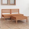 vidaXL 3 Piece Garden Lounge Set Honey Brown Solid Pinewood