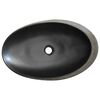 vidaXL Countertop Basin Grey and Black Oval 59x40x14 cm Ceramic