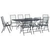 vidaXL Garden Dining Set 9 pcs Anthracite Mesh and Steel