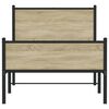 vidaXL Metal Bed Frame without Mattress Sonoma Oak 100x200 cm