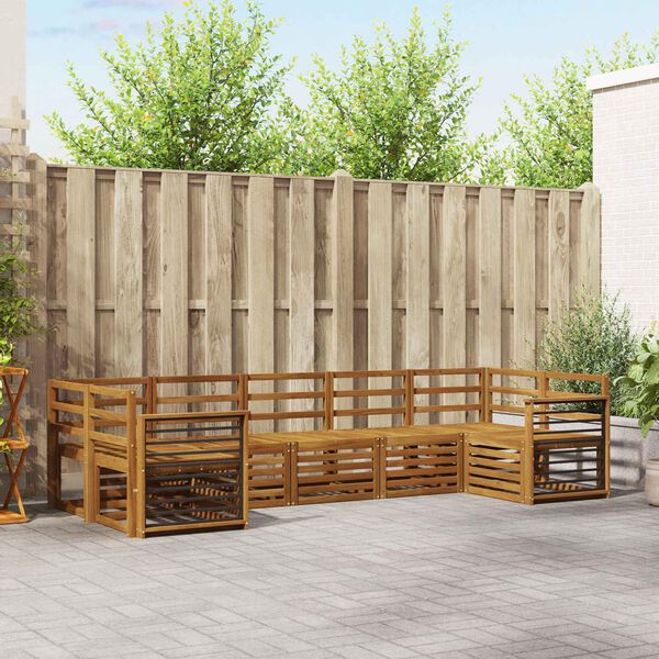 vidaXL Sofa Sets 7 pcs Natural Solid Acacia Wood