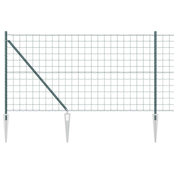 vidaXL Fence with Post Green 1 x 10 m Steel